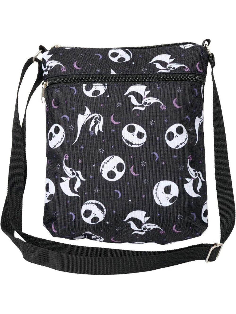 πBlack Crossbody Bag Jack Skellington and Zero All Over Print Passport Travel